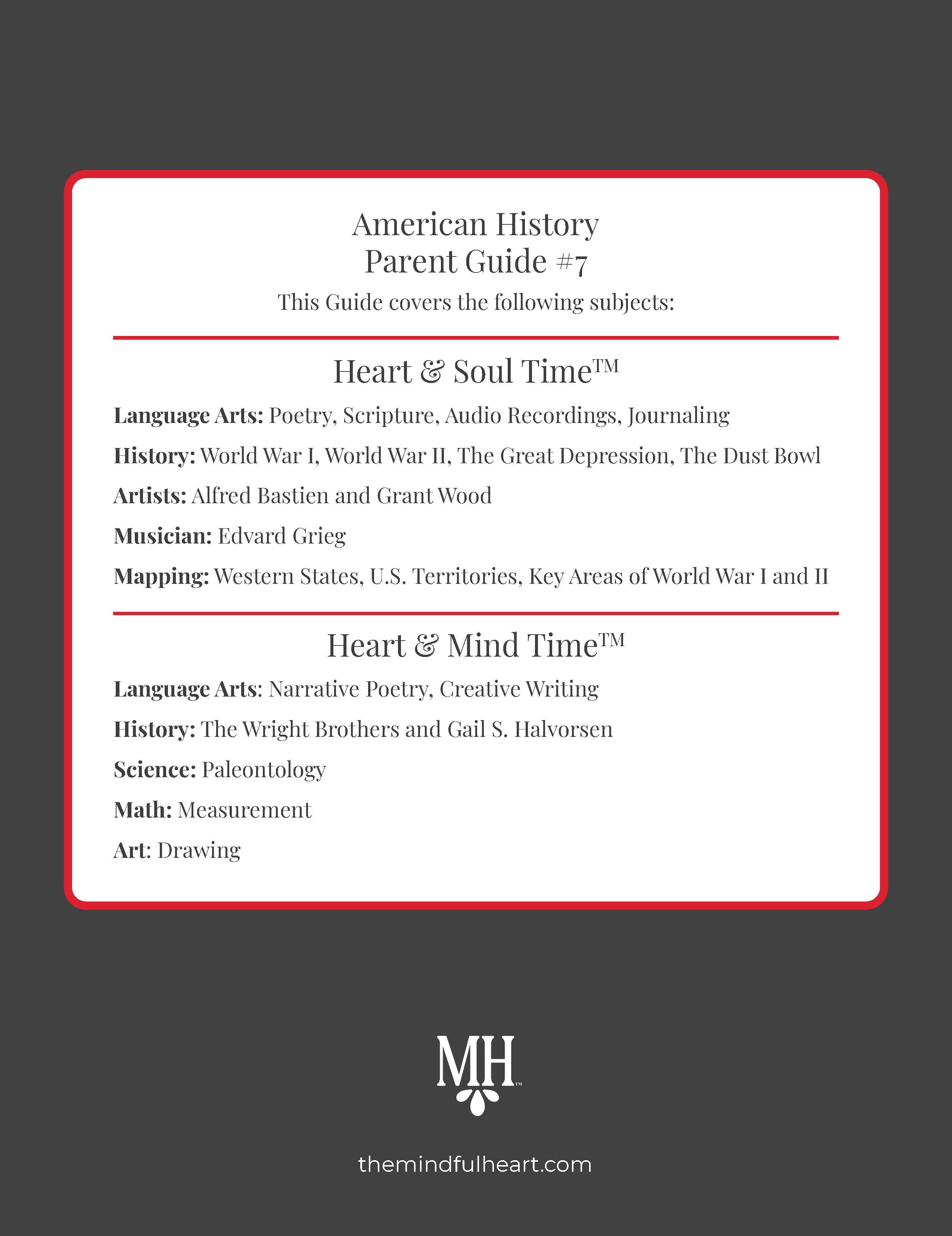 American History Parent Guide #7: Home of the Brave