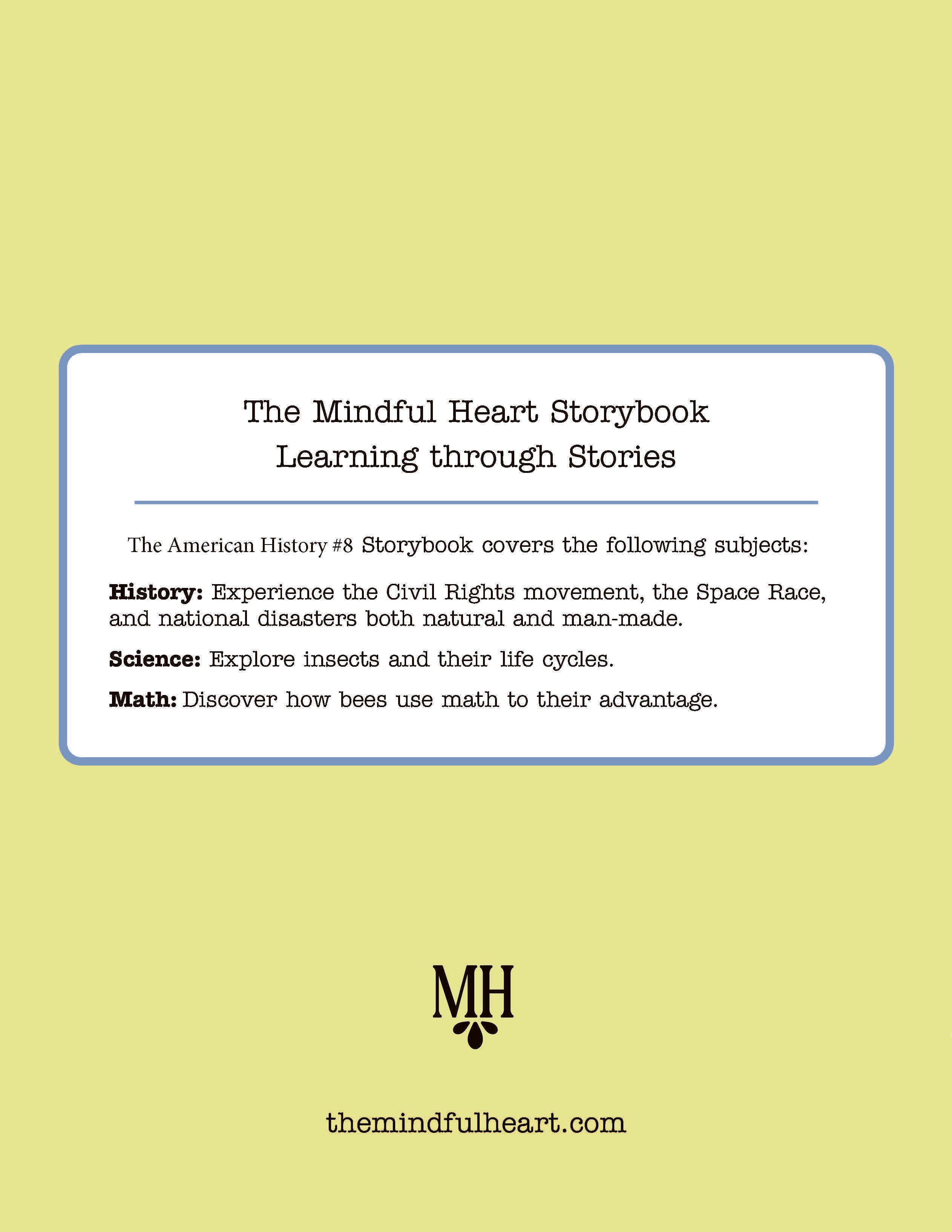 The Mindful Heart Storybook: American History Collection 8