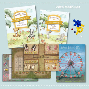 Mindful Math Zeta Set (Puzzles and Activities + Game Kit)